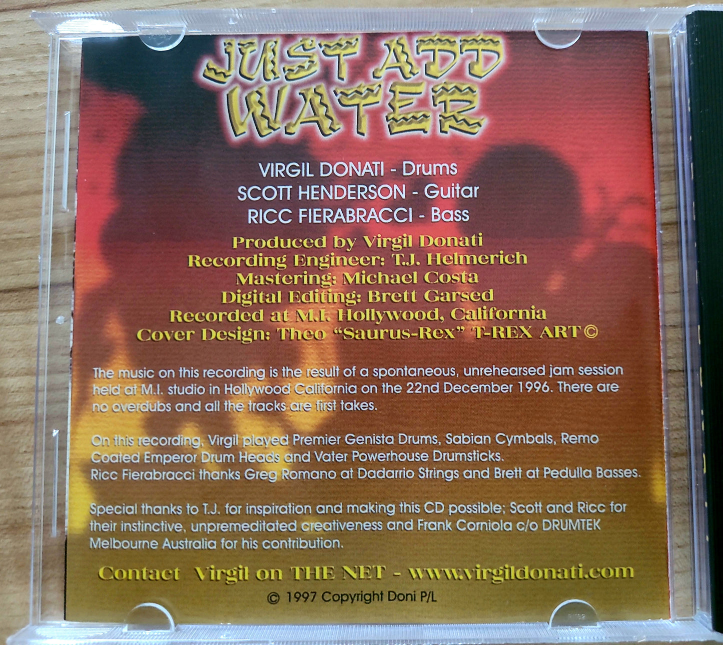 VIRGIL DONATI JUST ADD WATER CD SCOTT HENDERSON RICC FIERABRACCI RARE!! VG+ to NEARMINT