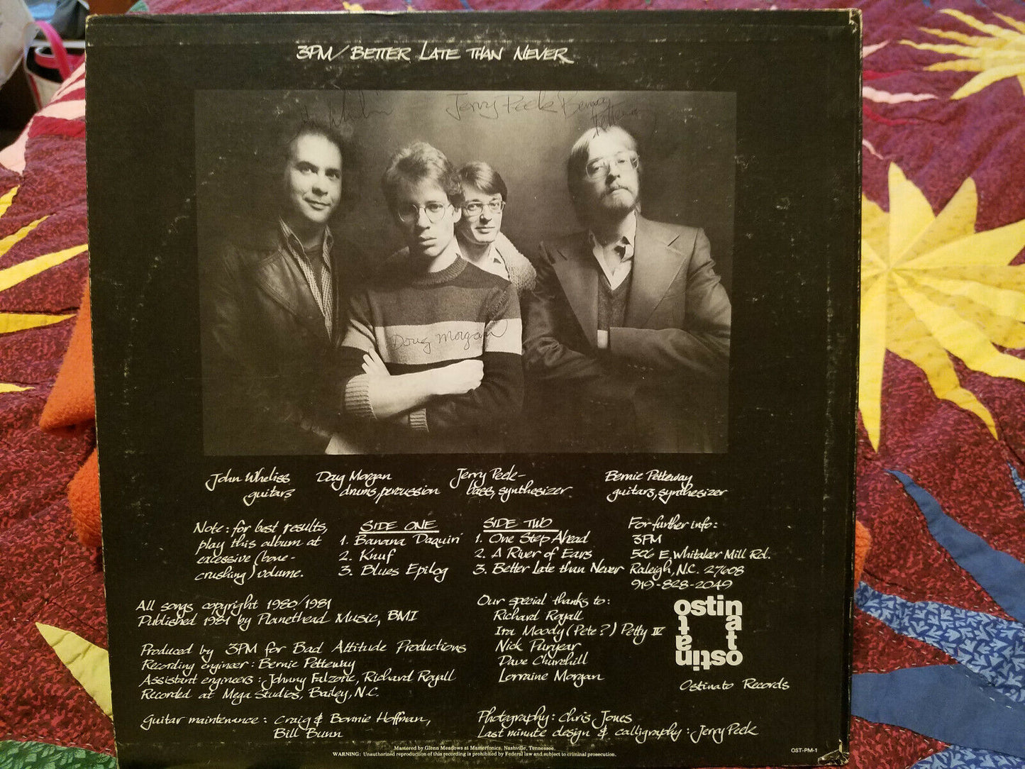 3PM BETTER LATE THAN NEVER ULTRA-RARE SIGNED BY WHOLE BAND! JAZZ ROCK FUNK LP