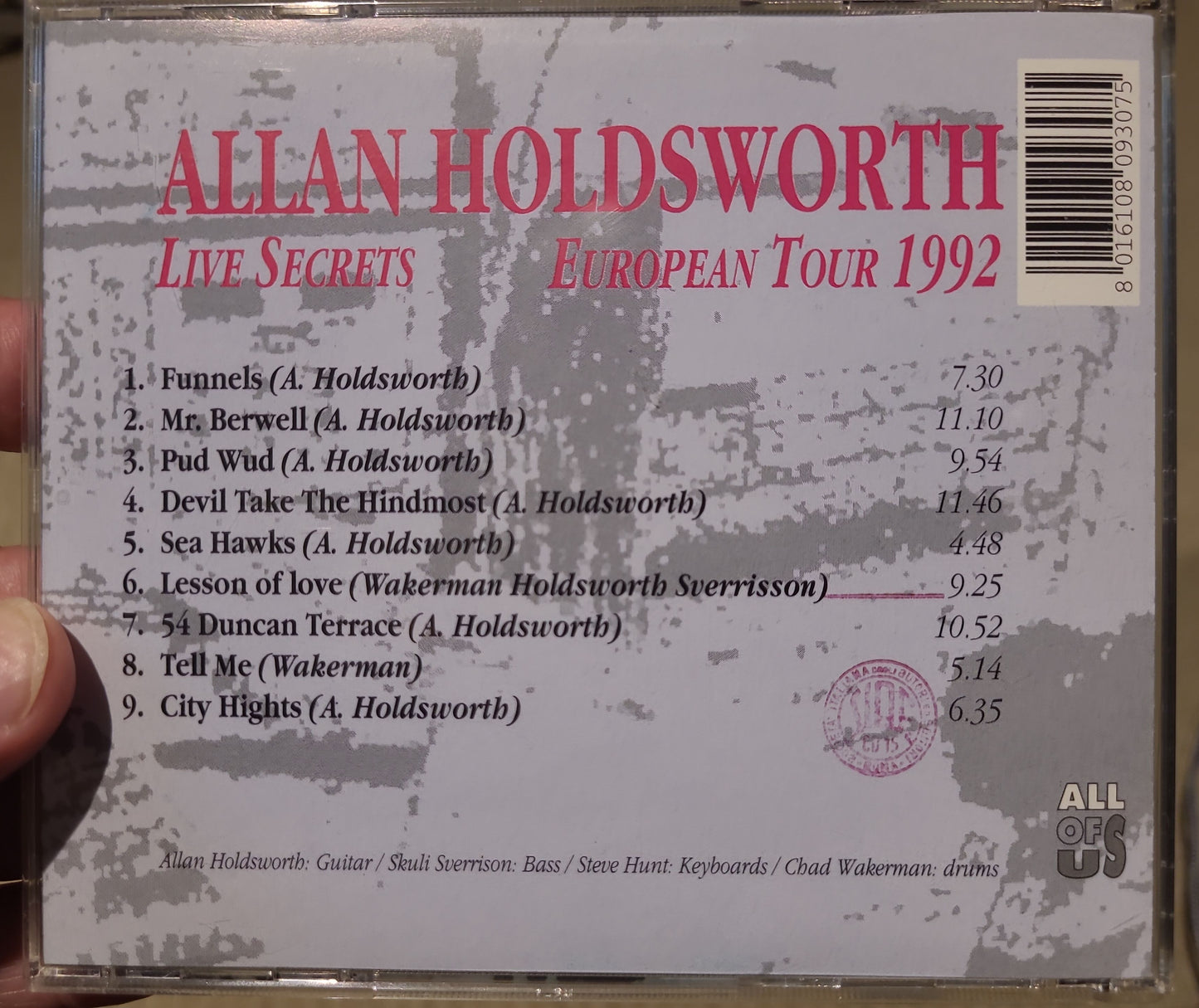 Allan Holdsworth – Live Secrets European Tour 1992